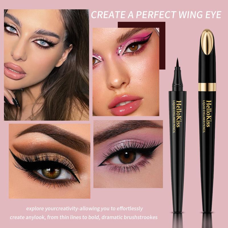 Hellokiss Long-Lasting Eyeliner - Lightweight, Waterproof, Vegan,Cruelty-Free,24-Hour Smooth Application,Ultra- Creamy and Silky Smooth Texture.